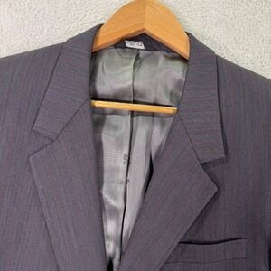 VINTAGE‎ Louis Roth Blazer Jacket Men 42R Purple Tinted Striped Tweed Classic
